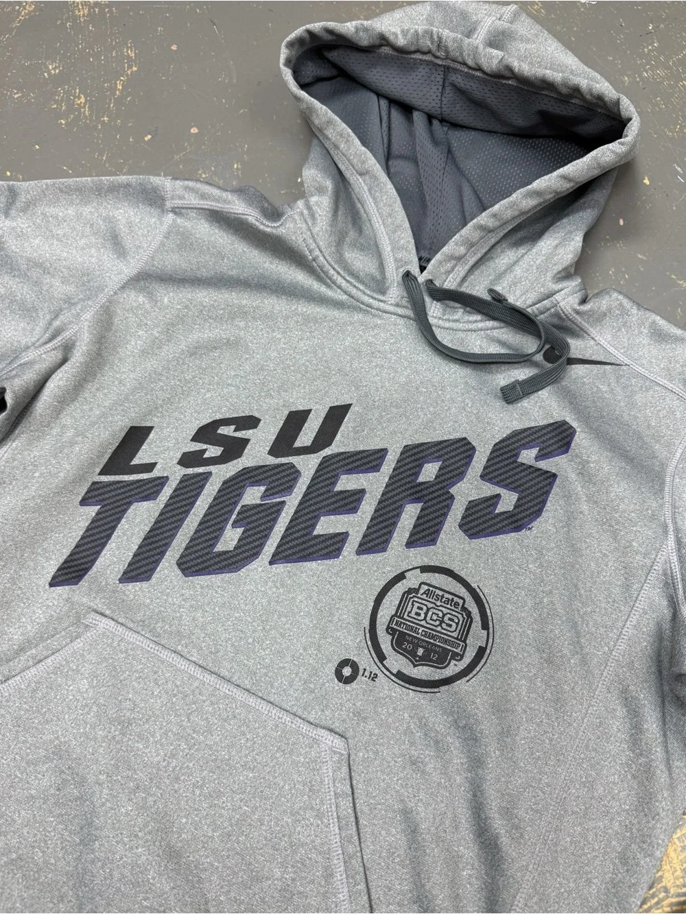 Nike LSU Tigers Louisiana State University Pull Over Hooded Sweater 25550X-GRY